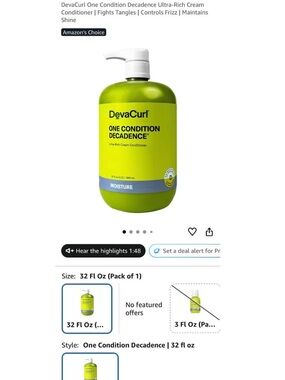 DevaCurl One Condition Decadence Moisture Conditioner - Lime Green Bottle